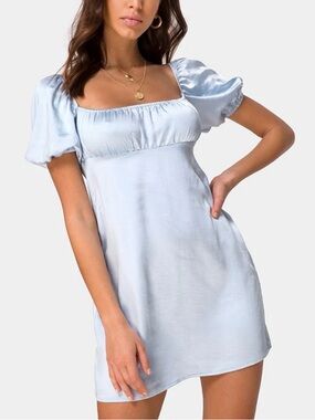 Women's Motel Rocks Light Blue Satin Mini Dress Size Small